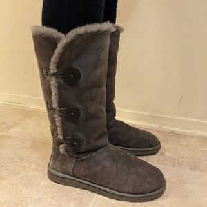 UGG Women's Grey Baily Button Triplet II